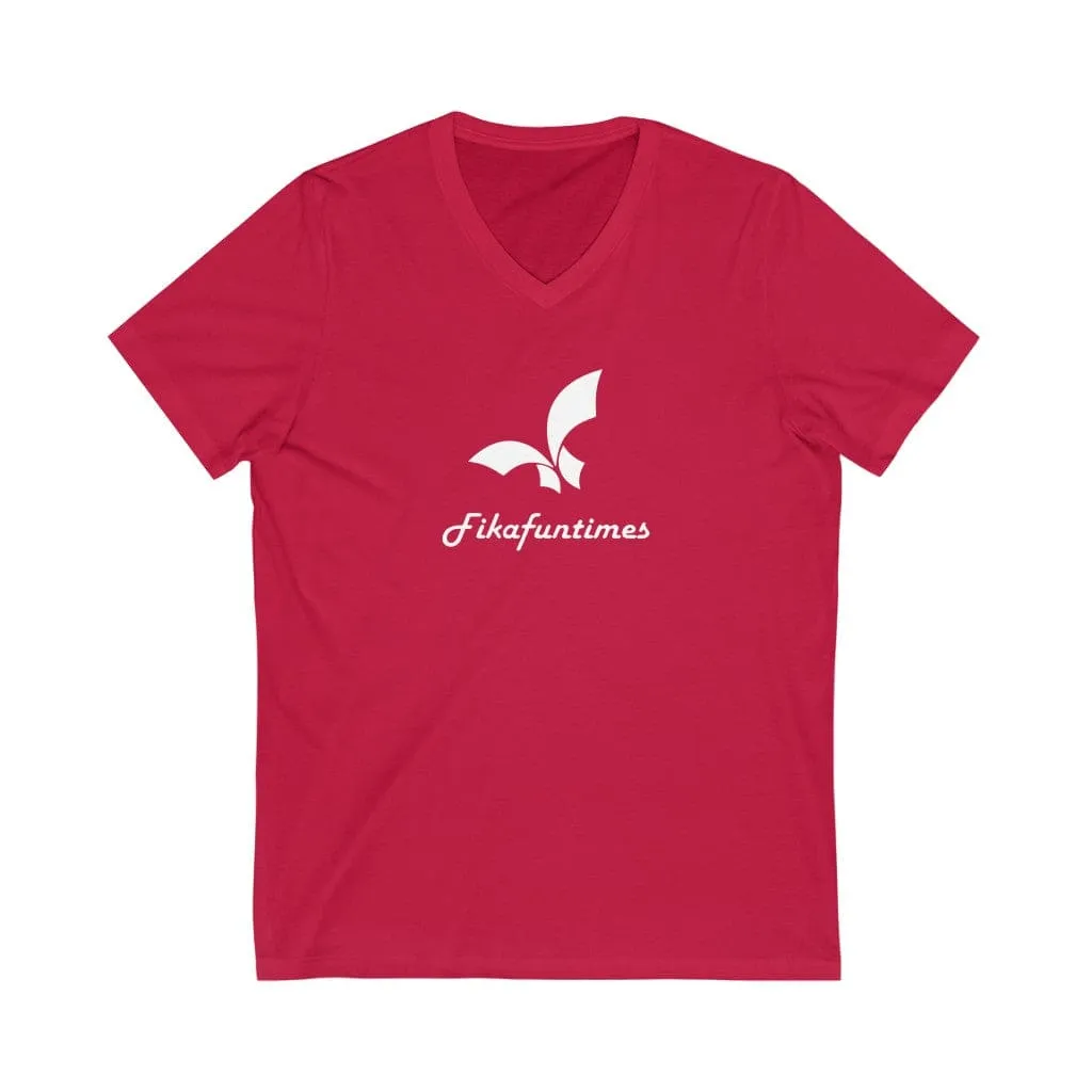Soft Jersey V-Neck Unisex Fikafuntimes T-Shirt