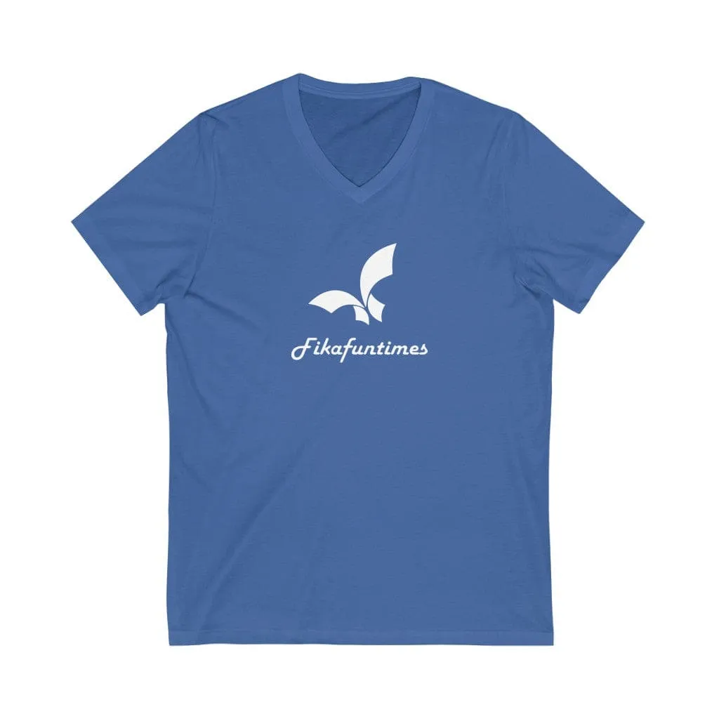 Soft Jersey V-Neck Unisex Fikafuntimes T-Shirt