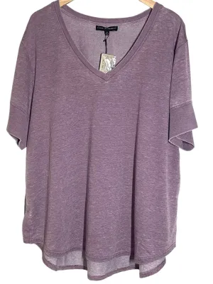 Soft Summer Faded Plum V-neck Vintage Tee