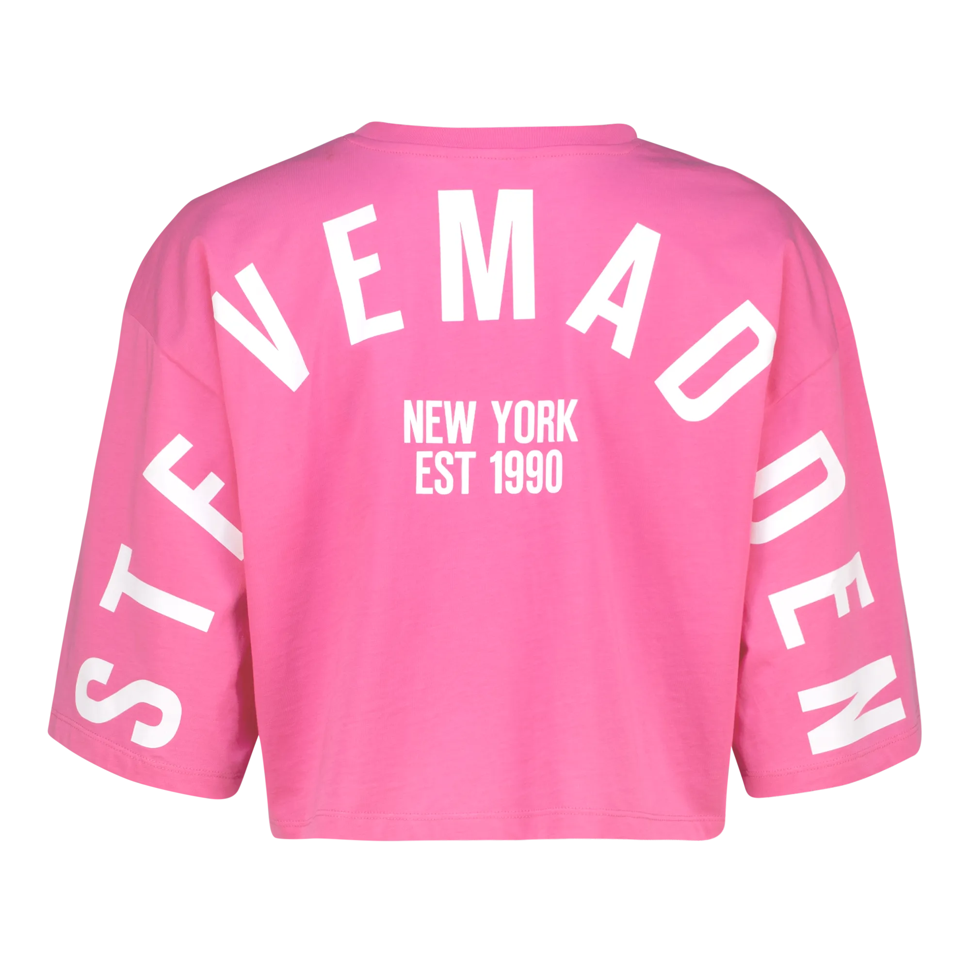 STELLA BRIGHT PINK OVERSIZED CROPPED LOGO T-SHIRT
