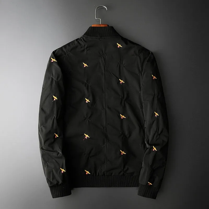 Stitching Bee Embroidery Polyester Jacket