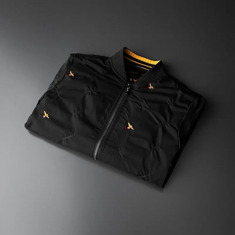 Stitching Bee Embroidery Polyester Jacket