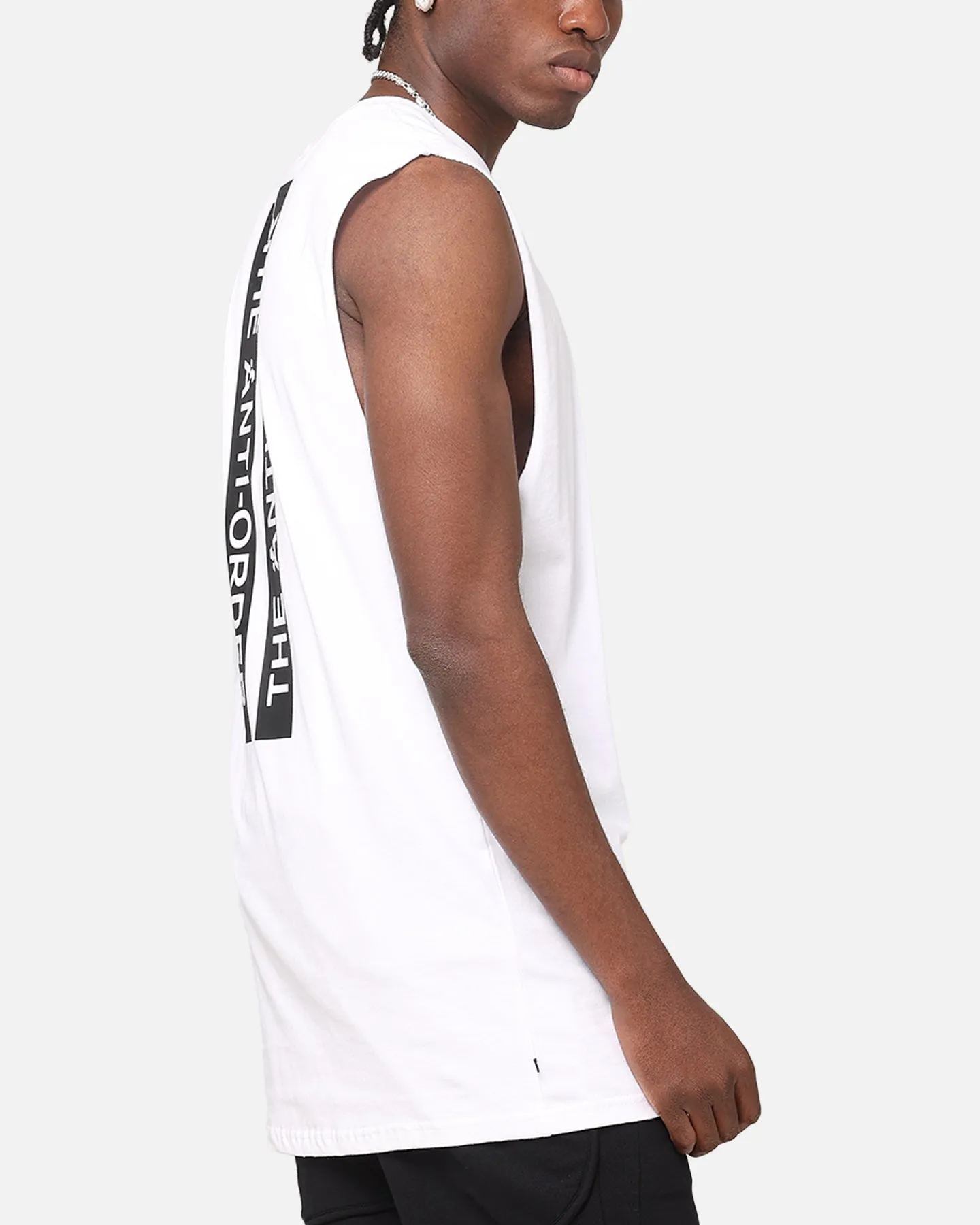 The Anti Order A Logo Merch Oversized Muscle T-Shirt White/Black