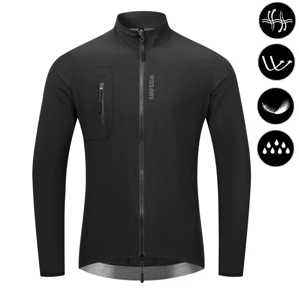 Ultralight Men's Cycling Windbreaker Windproof Jacket Bike Vest Water Resistant MTB Road Bicycle Long Jersey 2 Pockets