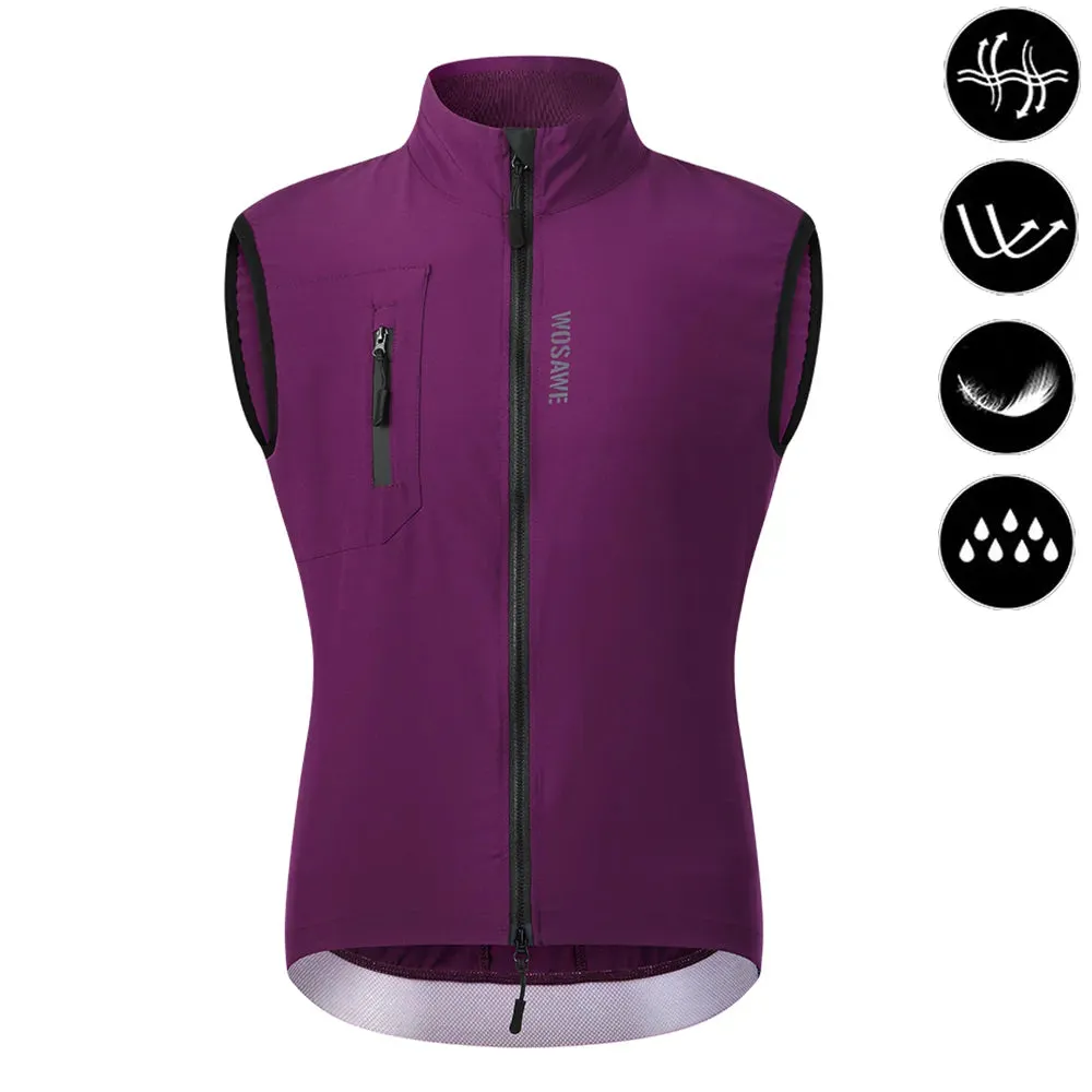 Ultralight Men's Cycling Windbreaker Windproof Jacket Bike Vest Water Resistant MTB Road Bicycle Long Jersey 2 Pockets