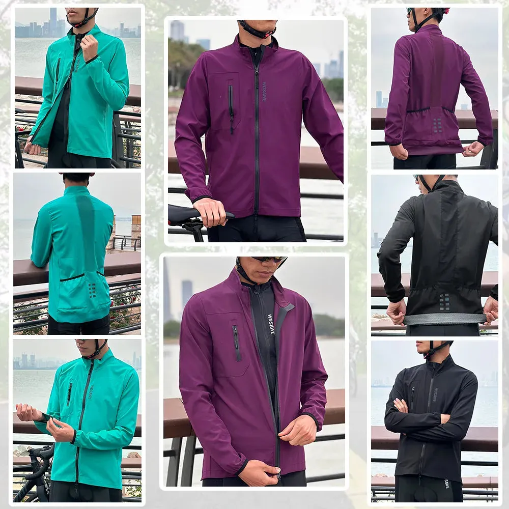 Ultralight Men's Cycling Windbreaker Windproof Jacket Bike Vest Water Resistant MTB Road Bicycle Long Jersey 2 Pockets