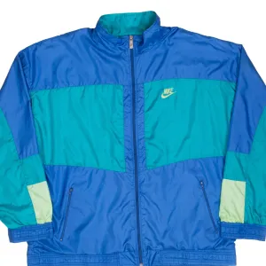 VINTAGE NIKE CLASSIC SWOOSH BLUE WINDBREAKER JACKET 1980S SIZE XL