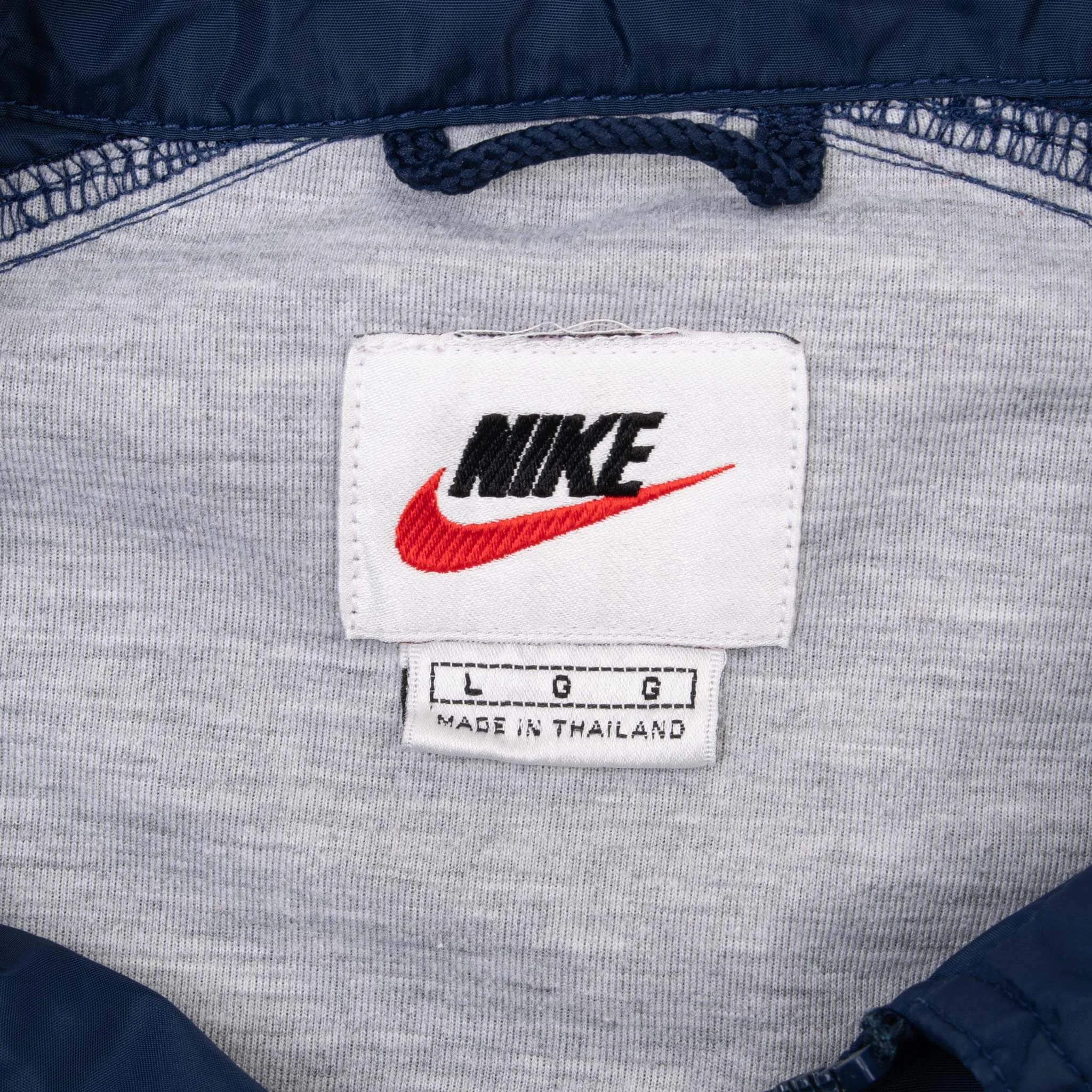 VINTAGE NIKE CLASSIC SWOOSH BLUE WINDBREAKER JACKET 1990S SIZE LARGE