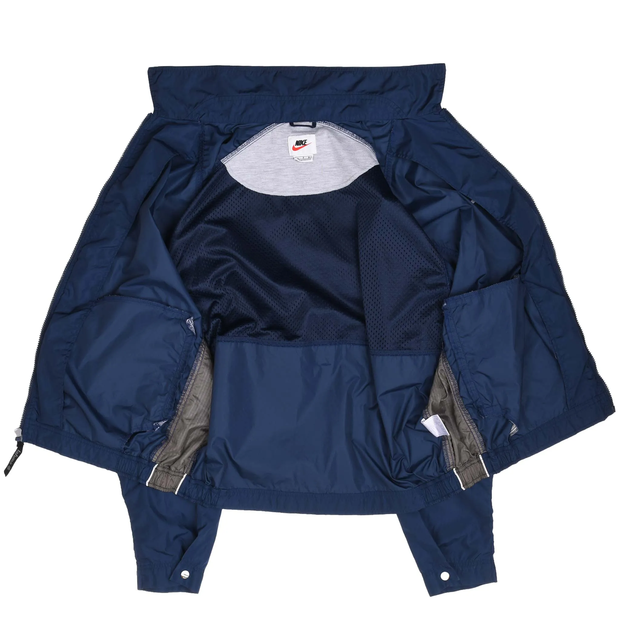 VINTAGE NIKE CLASSIC SWOOSH BLUE WINDBREAKER JACKET 1990S SIZE LARGE