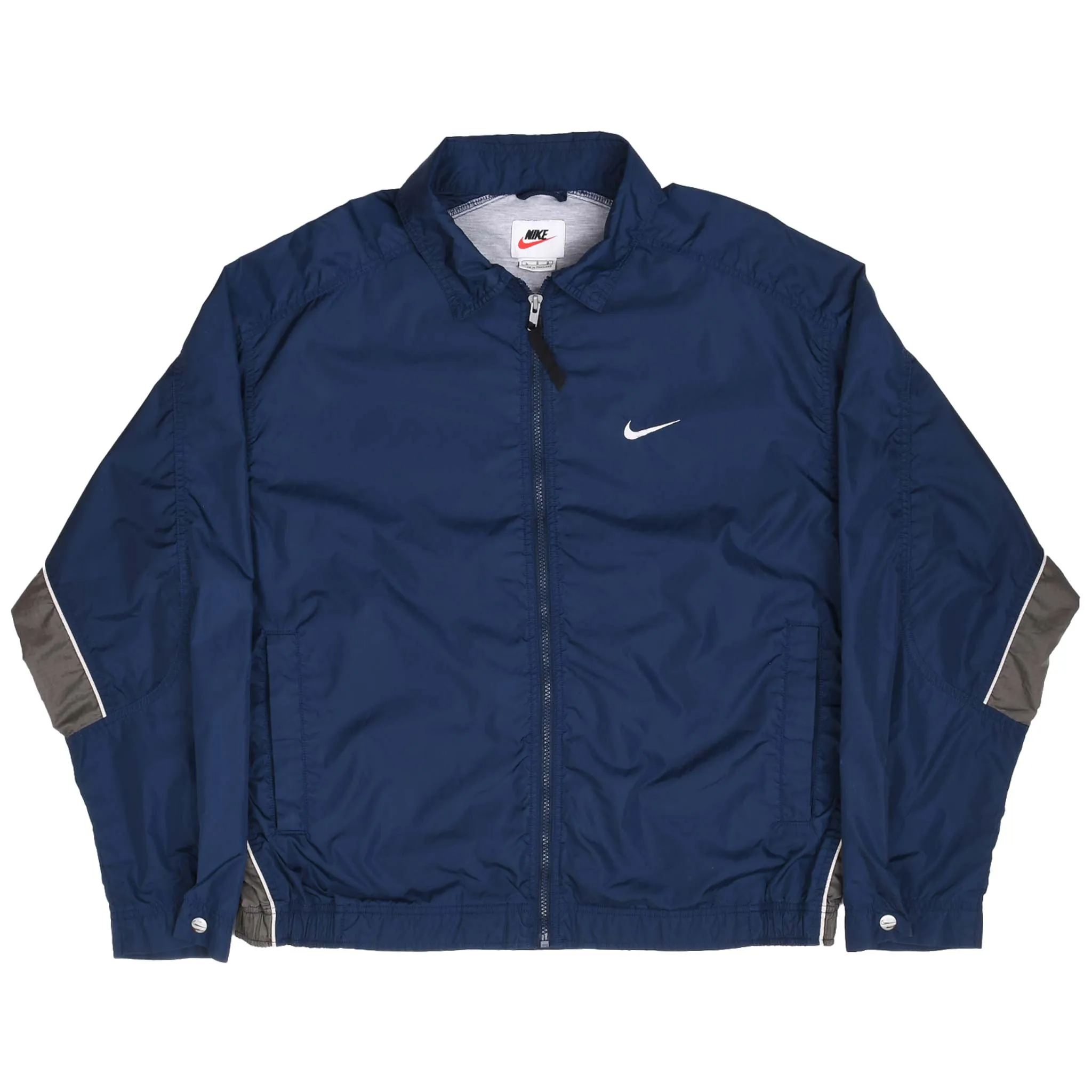 VINTAGE NIKE CLASSIC SWOOSH BLUE WINDBREAKER JACKET 1990S SIZE LARGE