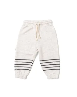 vintage sweatpants - racing stripes - oyster