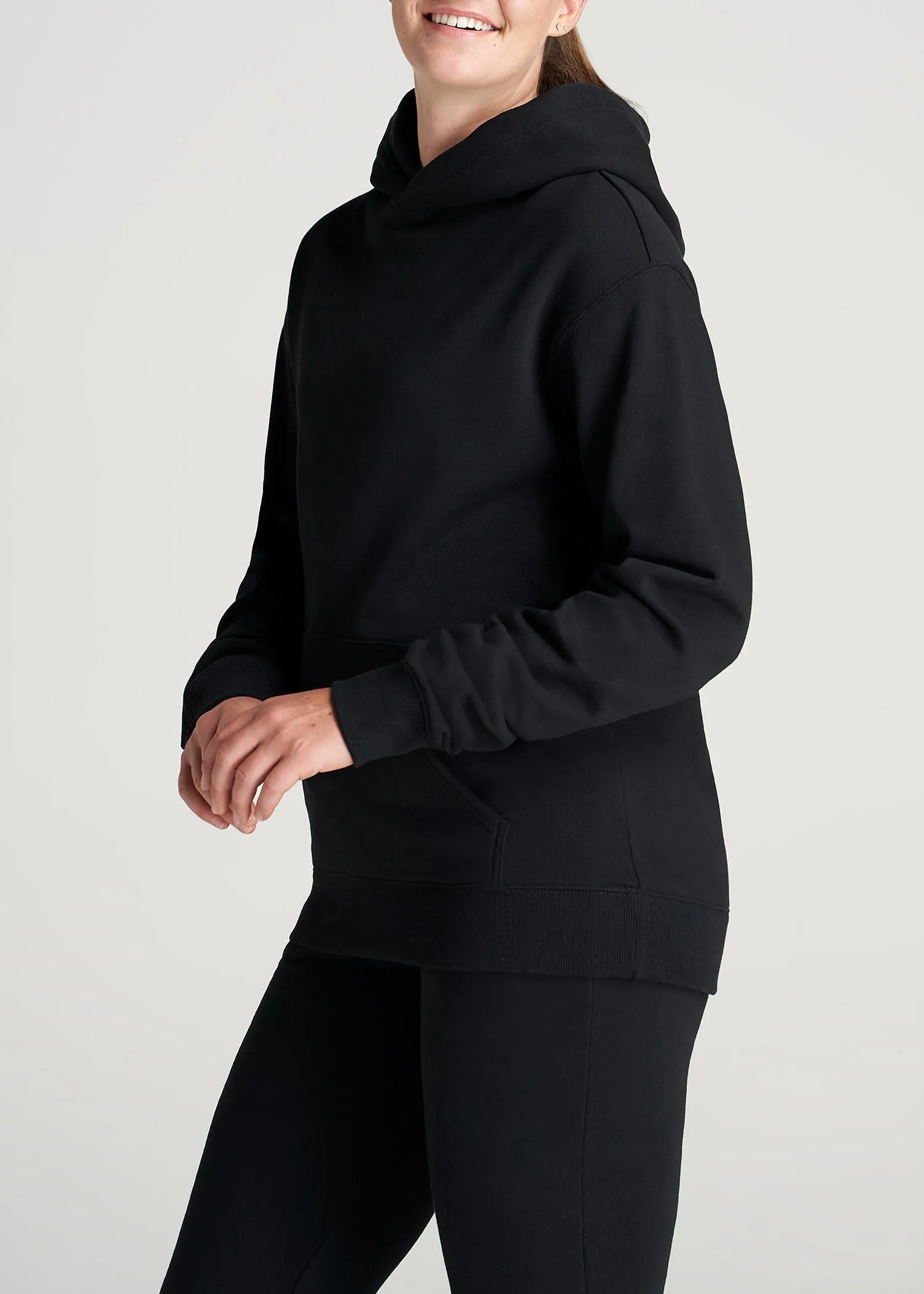 Wearever Fleece Relaxed Fit Women's Tall Hoodie in Black