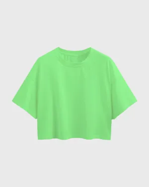 Womens Oversized Crop Top Plain TShirt