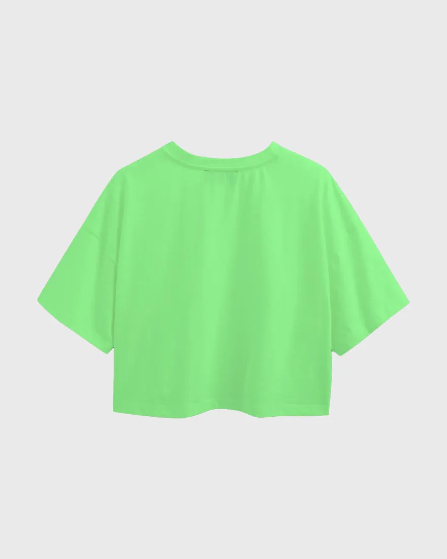 Womens Oversized Crop Top Plain TShirt