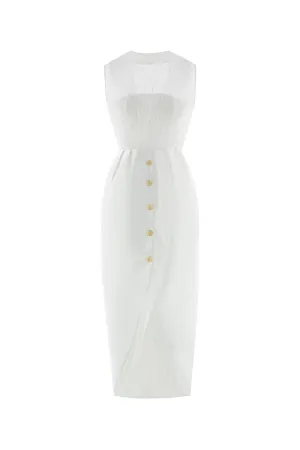Wyn Tulip Sleeveless Organza Midi Dress