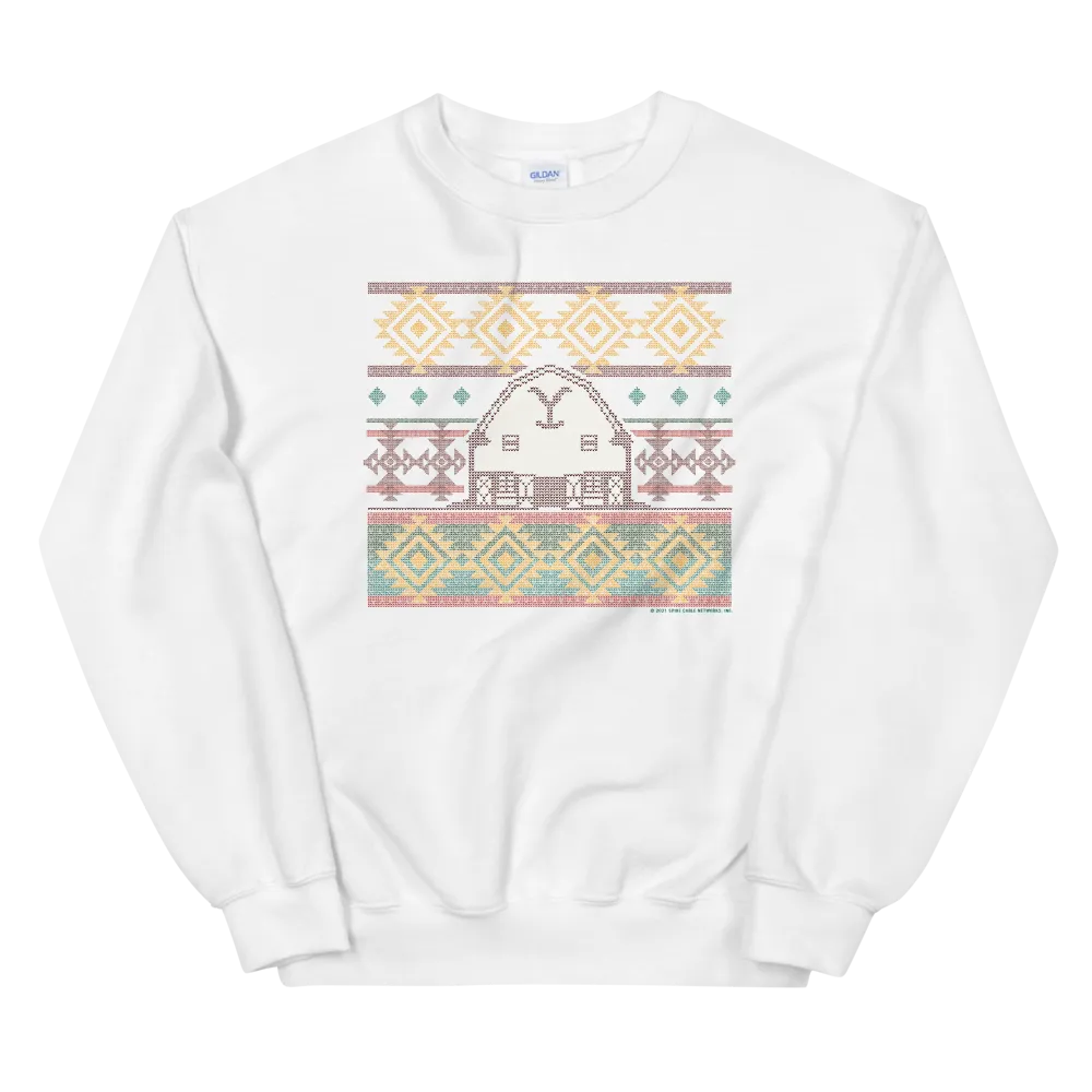 Yellowstone Dutton Ranch Holiday Barn Fleece Crewneck Sweatshirt